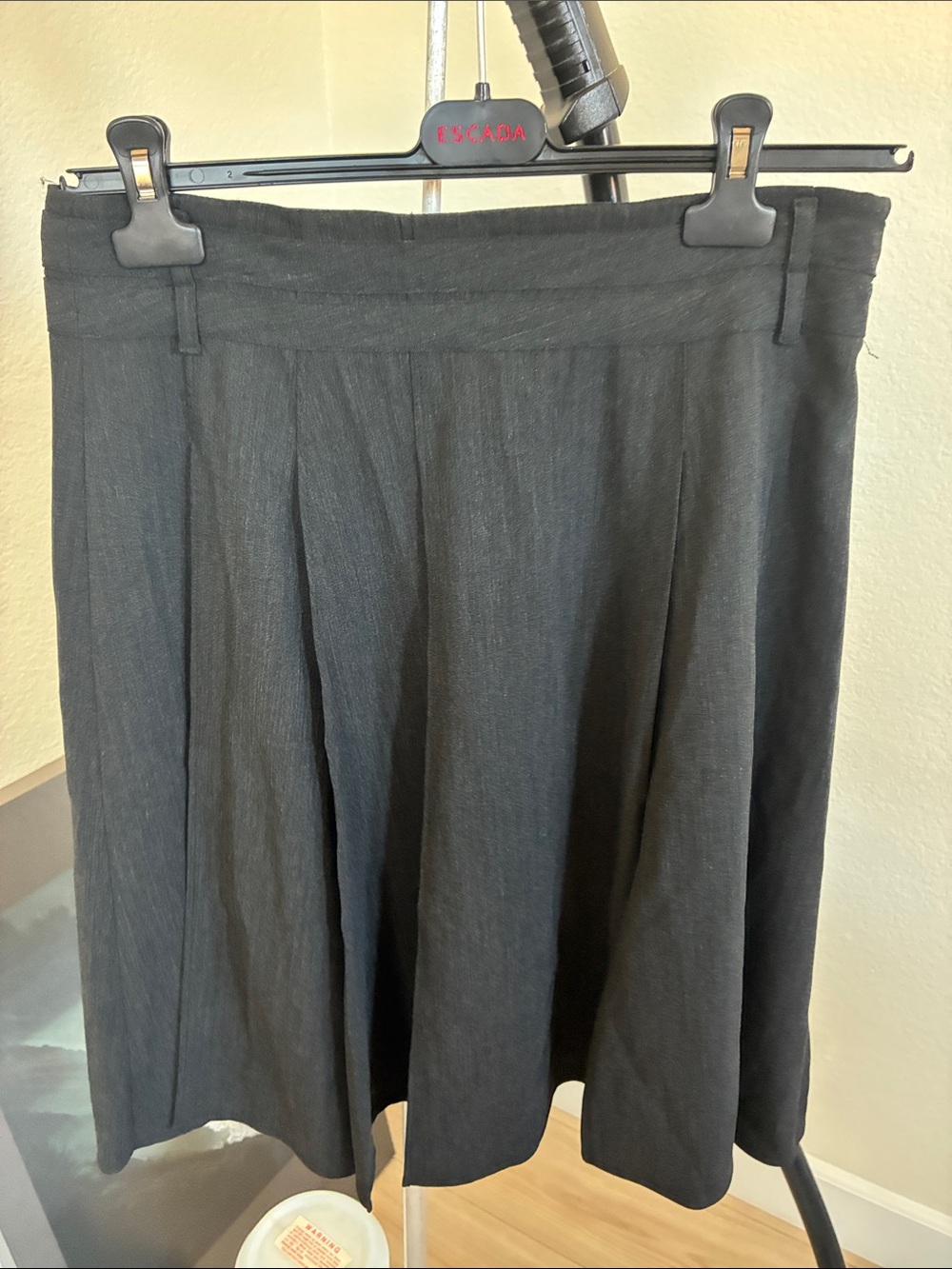 Piazza Sempione Black A-Line Pleated Skirt